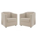 Ver imagem 1 de Kit 2 Poltronas Decorativa Ana Suede Pés Cromado - Pallazio Rosa