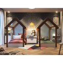 Ver imagem 1 de Quarto para Irmãos com 2 Camas Casinha, Baú, 2 Nichos e Mesinha de Apoio Móveis Peroba