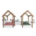 Ver imagem 2 de Quarto para Irmãos com 2 Camas Casinha, Baú, 2 Nichos e Mesinha de Apoio Móveis Peroba