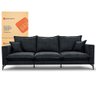 Sofá 3 Lugares Modular Boma 2,40m Boucle Cinza Escuro Sofá Inbox - 3