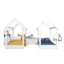 Ver imagem 2 de Quarto para Irmãos com 2 Camas Casinha, Baú, 2 Nichos e Mesinha de Apoio Móveis Peroba