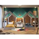 Ver imagem 1 de Quarto para Irmãos com 2 Camas Casinha, Baú, 2 Nichos e Mesinha de Apoio Móveis Peroba