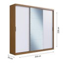 Ver imagem 2 de Guarda-Roupa Casal 3 Portas Correr 6 Gavetas e Espelho Tiatã Yescasa