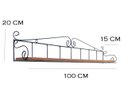 Ver imagem 2 de Prateleira Estante Suspensa Cozinha Chá Café Ferro E Madeira 1 metro MINAS ARTE PRÓPRIA 1 taboa 1 m