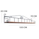 Ver imagem 2 de Prateleira Estante Suspensa Cozinha Chá Café Ferro E Madeira 1 metro MINAS ARTE PRÓPRIA 1 taboa 1 m