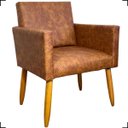 Ver imagem 2 de Kit 2 Poltronas Decorativa para Sala Recepção Consultório Nina Corino Cores Pé Palito 30 Cm Castanho