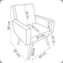 Ver imagem 6 de Kit 2 Poltronas Decorativa para Sala Recepção Consultório Nina Corino Cores Pé Palito 30 Cm Castanho