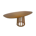 Ver imagem 3 de Mesa de Jantar Redonda 180x110cm Base Cone Palito em Madeira Cor Cerejeira