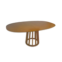 Ver imagem 1 de Mesa de Jantar Redonda 180x110cm Base Cone Palito em Madeira Cor Cerejeira