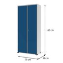 Ver imagem 7 de Armário Aço Escritório Fechadura 3 Prateleiras Azul