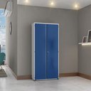 Ver mais imagens de Armário Aço Escritório Fechadura 3 Prateleiras Azul