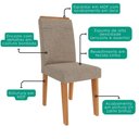 Ver imagem 6 de Mesa de Jantar Isadora Mdf com 4 Cadeiras Estofadas Linho Bege Molci