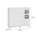 Ver imagem 4 de Quarto de Bebê Cômoda Guarda-Roupa com Janela e Berço 100% MDF Mimo Espresso Móveis Branco Brilho