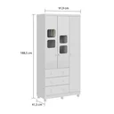 Ver imagem 3 de Quarto de Bebê Cômoda Guarda-Roupa com Janela e Berço 100% MDF Mimo Espresso Móveis Branco Brilho
