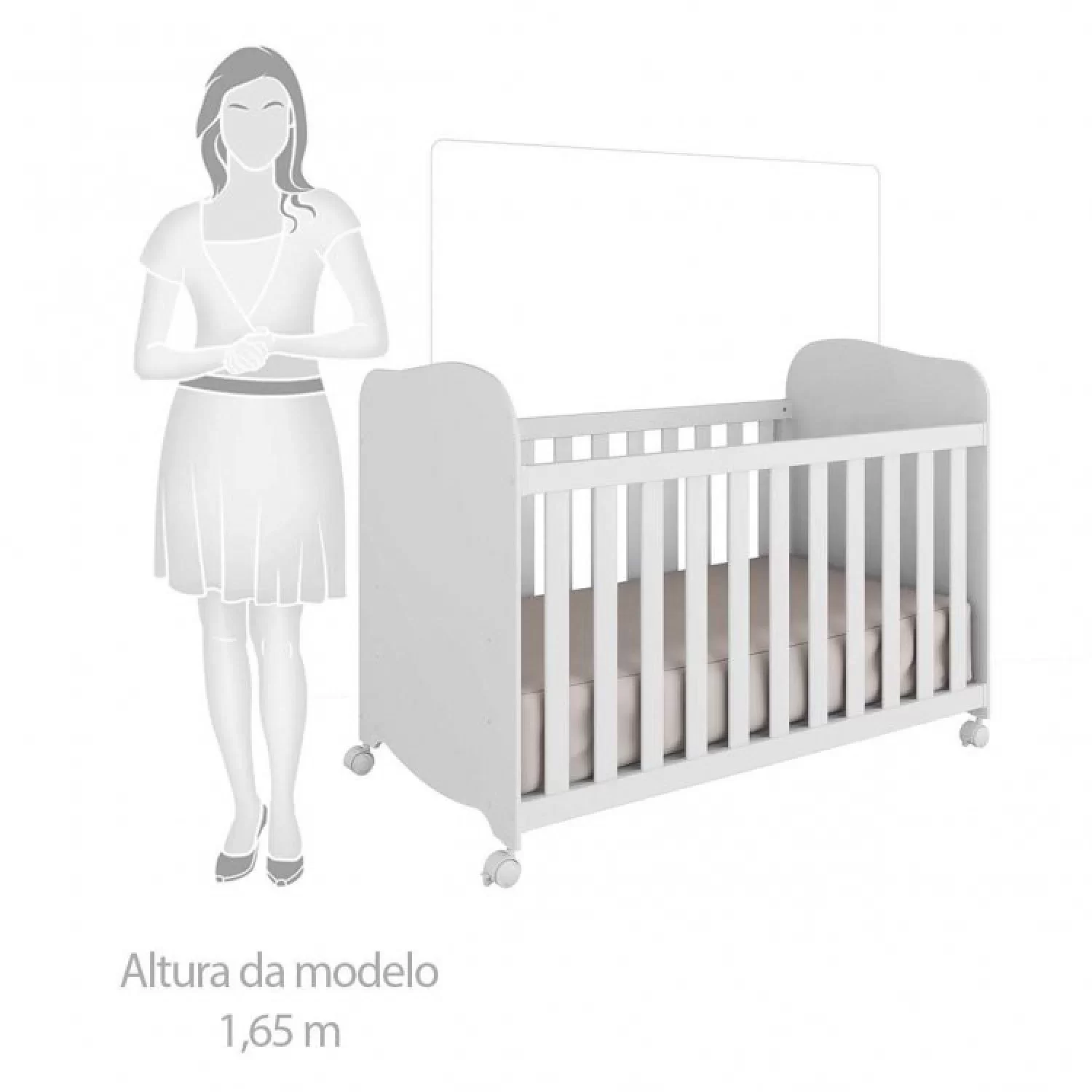 Quarto de Bebê Completo com Cômoda Guarda Roupa com Janela e Berço 100% MDF Uli Móveis Peroba - 7