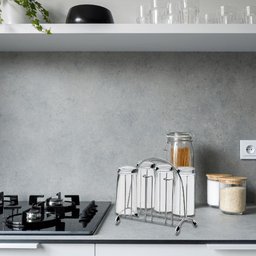 Porta Copos Aramado 6 Unidades Mesa Suporte Escorredor Aço Cromado de Bancada Utimil - 2