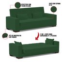 Ver imagem 6 de Sofá Cama 02 lugares Lisboa Veludo Pés de Madeira - D’Rossi - Verde