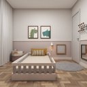 Ver mais imagens de Cama Infantil Montessoriana Solteiro Sol Ii Cinza/Branco/Cristal