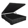 Cama Box Baú Casal Preto Suede - 1