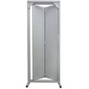 Ver imagem 2 de Porta Camarão de Alumínio Lambril 2,10 x 0,90 Com Kit Trilho e Puxador Argola Lux Direita Cor Branco