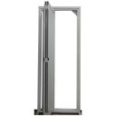 Ver imagem 3 de Porta Camarão de Alumínio Lambril 2,10 x 0,90 Com Kit Trilho e Puxador Argola Lux Direita Cor Branco