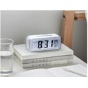 Ver imagem 3 de Relógio Digital Lcd Despertador de Mesa Cabeceira Quarto Idoso - Branco