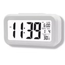 Ver imagem 1 de Relógio Digital Lcd Despertador de Mesa Cabeceira Quarto Idoso - Branco
