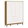 Guarda Roupa Infantil Classic Elfe Branco Acetinado Savana Amadeirado - Reller - 2
