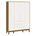 Ver imagem 2 de Guarda Roupa Infantil Classic Elfe Branco Acetinado Savana Amadeirado - Reller