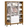 Guarda Roupa Infantil Classic Elfe Branco Acetinado Savana Amadeirado - Reller - 3