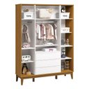 Ver imagem 3 de Guarda Roupa Infantil Classic Elfe Branco Acetinado Savana Amadeirado - Reller