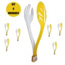 Ver imagem 1 de Pegador Salada Kit 6 Unidades Alimentos Utensilio Garfo Colher Refeiçao Cozinha Resistente