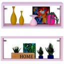Ver imagem 1 de Kit 2 Nicho Retangular Rosa 30x15x10p Mdf Decorativo
