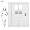 Ver imagem 7 de Guarda Roupa Casal Pequim C/ Espelho 8 Portas Branco - Mercado Dos Móveis