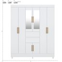 Ver imagem 2 de Guarda Roupa Casal Pequim C/ Espelho 8 Portas Branco - Mercado Dos Móveis