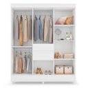 Ver imagem 3 de Guarda Roupa Casal Pequim C/ Espelho 8 Portas Branco - Mercado Dos Móveis