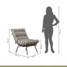 Poltrona e Puff M06 Estrutura em Ferro Mais Decor Preto/areia - 4