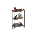 Ver imagem 2 de Estante para Livro Industrial 3 Prateleiras 104CMX60CM Marrom/Carvalho