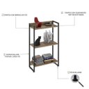 Ver imagem 4 de Estante para Livro Industrial 3 Prateleiras 104CMX60CM Marrom/Carvalho