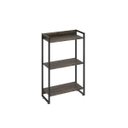 Ver imagem 3 de Estante para Livro Industrial 3 Prateleiras 104CMX60CM Marrom/Carvalho Dark