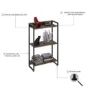 Ver imagem 4 de Estante para Livro Industrial 3 Prateleiras 104CMX60CM Marrom/Carvalho Dark
