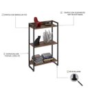 Ver imagem 4 de Estante para Livro Industrial 3 Prateleiras 104CMX60CM Marrom/Nogal