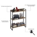 Ver imagem 3 de Estante para Livro Industrial 3 Prateleiras 104CMX80CM Marrom/Carvalho