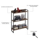 Ver imagem 4 de Estante para Livro Industrial 3 Prateleiras 104CMX80CM Marrom/Nogal