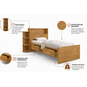 Ver imagem 3 de Cama Solteiro com Baú Gavetas e Prateleiras Multifuncional para Organização do Quarto e Colchão D33