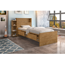 Ver imagem 2 de Cama Solteiro com Baú Gavetas e Prateleiras Multifuncional para Organização do Quarto e Colchão D33