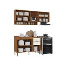 Ver imagem 2 de Cozinha Modulada Completa Premium Safira 100% MDF 4 Peças Nature Off White 190x87 cm Casamia