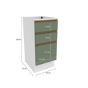 Ver imagem 3 de Balcão 3 Gavetas Kappesberg Celeste 100% Mdf Branco-verde Oliva 40cm