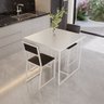 Conjunto Mesa de Jantar Quadrada Branca 2 Cadeiras Estofado Riviera Industrial Branca Don Castro Dec - 1
