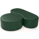 Ver imagem 1 de Kit Puff Redondo Lola e Puff Recamier Orgânico Orbit W01 Couríssimo Verde - Lyam Decor